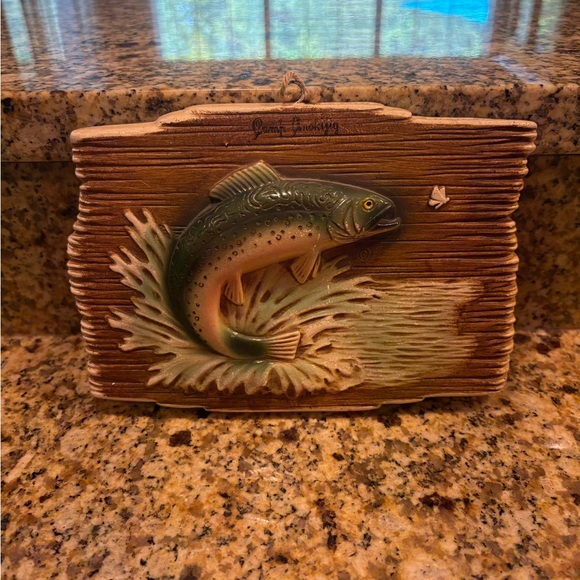 Vintage Other - Vintage Mid-Century MCM Orn-a-craft Rainbow Trout Small Porcelain Wall Hanging